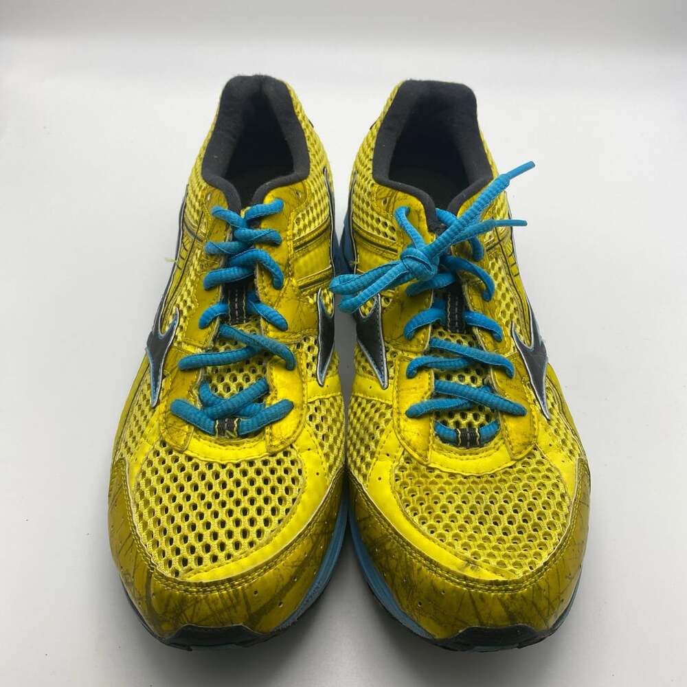 MIZUNO WAVE RIDER 15 Yellow/Blue Running Walking Shoes Women's Sz W12 (R1012)